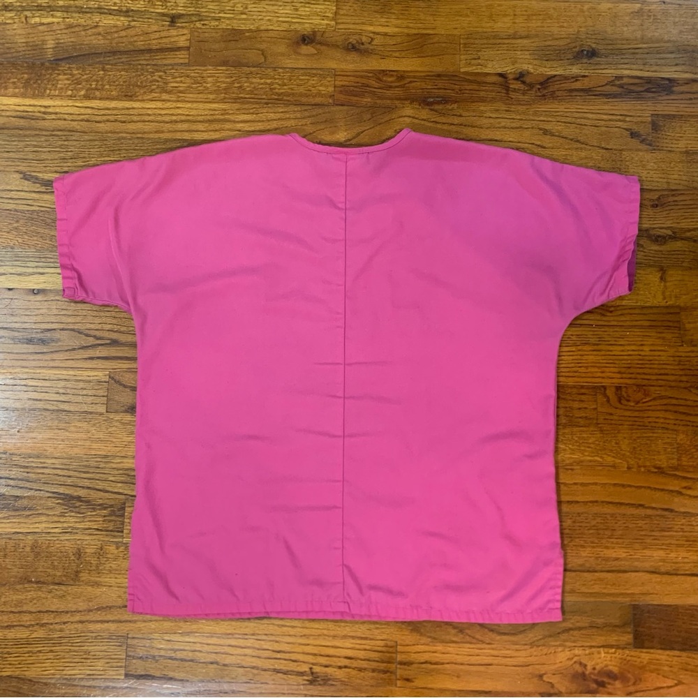 Cherokee Scrubs Workwear Bright Pink Scrubs Top Shirt Healthcare Medical Dental - Picture 8 of 13